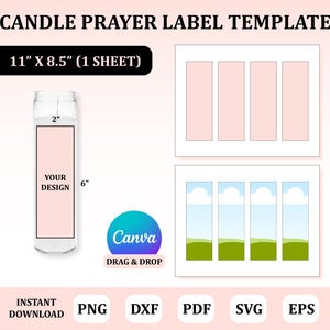 Candle Prayer Label Template, Candle Label Template, Candle Label, Candle Label Canva Template, Label Template, Candle Prayer Label