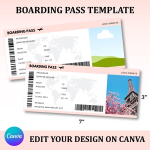Boarding Pass Template, Boarding Pass Surprise Gift, Editable Boarding Pass Template, Printable Airline Ticket, Printable Boarding Pass