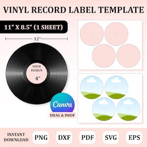 Vinyl Record Label Template, Vinyl Record Label Svg, Record Label Template, Record Label Blank, Custom Vinyl Record Label