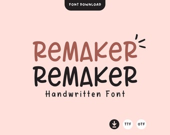 Remaker-Schrift, süße Schrift, handgeschriebene Schrift, Handschrift-Schrift, Goodnotes-Schrift, Planer-Schrift, Procreate-Schrift, Cricut-Schrift