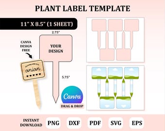 Plant Label Template, Plant Tag Template, Garden Marker Template, Plant Stake Template, Plant Maker Template, Garden Label Template