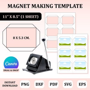 80x53 mm Magnet Maker Template, Square Fridge Magnet Template, Template for Magnet Maker Machine, Fridge Magnet Template, Magnet Template