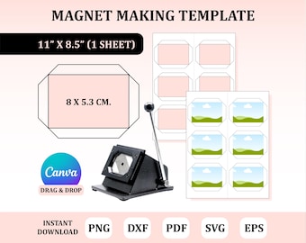80x53 mm Magnet Maker Template, Square Fridge Magnet Template, Template for Magnet Maker Machine, Fridge Magnet Template, Magnet Template