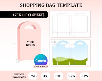 Shopping Bag Template: SVG, Canva, & Packaging Design
