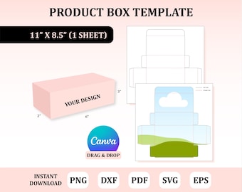 Rectangle Product Box Template: Shipping Box SVG (Digital Download)