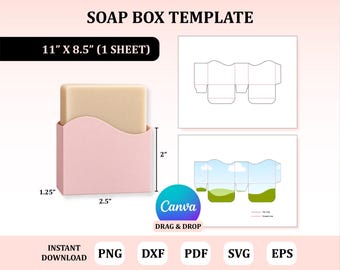 Soap Box Template, Soap Box Svg, Soap Packaging, Box for Soap, Diy Soap Box, Soap Half Box Template : Digital Download
