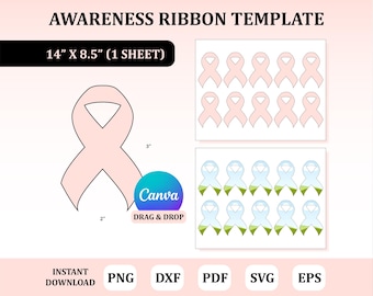 Awareness Ribbon Template, Breast Cancer Awareness Template, Breast Cancer Ribbon Template, Awareness Ribbon Canva Template