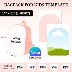 Bagpack Template, Bagpack Sublimation Template, Bag Sublimation, Photo Bag Sublimation, Prescool Bag Sublimation