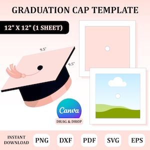 Graduation Cap Template, Graduation Cap Topper Template , Graduation Hat Template, Graduation Hat Design Template