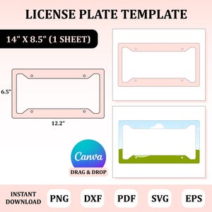License Plate Template, License Plate Svg, License Plate Sublimation, Car License Plate Template, Car License Plate Sublimation