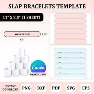 Slap Bracelets Template, Slap Bracelets Sublimation Template, Wristband Template, Wristband Sublimation, Sublimation Template