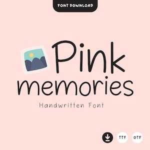 PinkMemories Font, Cute Font, Handwritten Font, Handwriting Font, Goodnotes Font, Planner Font, Procreate Font, Cricut Font