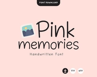 PinkMemories-Schrift, süße Schrift, handgeschriebene Schrift, Handschrift-Schrift, Goodnotes-Schrift, Planer-Schrift, Procreate-Schrift, Cricut-Schrift