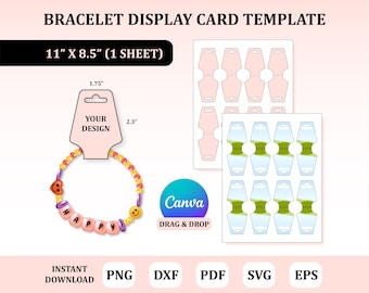 Jewelry Display Card Template: Necklace & Bracelet (Blank Template, Instant Download)