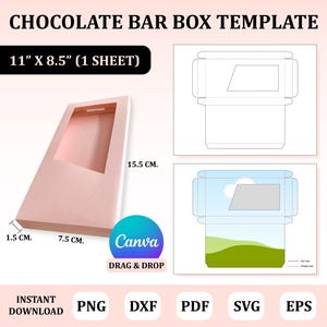 Modelo de caixa de barra de chocolate, caixa de barra de chocolate svg, caixa para barra de chocolate, embalagem de barra de chocolate, caixa para barra de chocolate