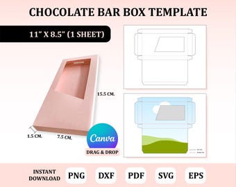 Chocolate Bar Box Template, Chocolate Bar Box Svg, Box for Chocolate Bar , Chocolate Bar Packaging, Box for Chocolate Bar