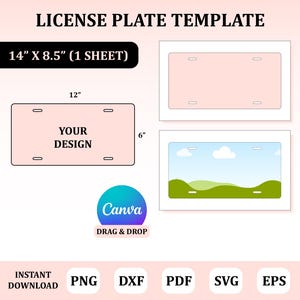 License Plate Template, License Plate Svg, License Plate Sublimation, Car License Plate Template, Car License Plate Sublimation