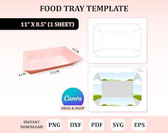 Food Tray Template, Food Tray Box Svg, Food Tray for Party , Tray Template, Tray Party Template, Tray for Party