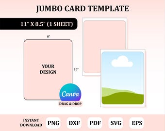 8x10 Jumbo Card Template, Jumbo Card Template, Jumbo Card Svg, Giant Card Template, Custom Jumbo Card, Diy Jumbo Card