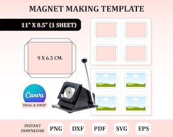 Magnet Maker Template, Square Fridge Magnet Template, Template for Magnet Maker Machine, Fridge Magnet Template, Photo Magnet Template