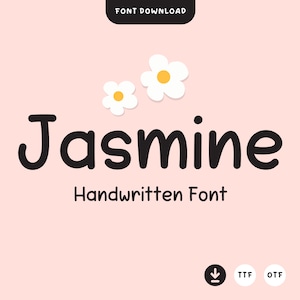 ジャスミンフォント、かわいいフォント、手書きフォント、手書きフォント、Goodnotesフォント、プランナーフォント、Procreateフォント、Cricutフォント