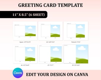 Greeting Card Canva Template Bundle : Digital Download