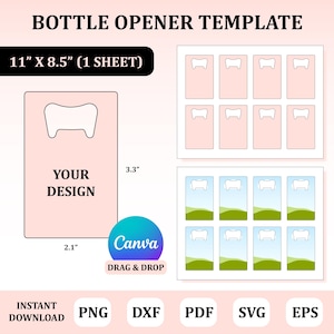 Bottle Opener Template, Stainless Steel Bottle Opener Template, Bottle Opener Sublimation, Bottle Opener Svg, Bottle Opener Cut File