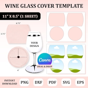Wine Glass Cover Template, Wine Glass Sleeve Template, Wine Glass Cover Sublimation, Wine Glass Sleeve Sublimation, Sublimation Template