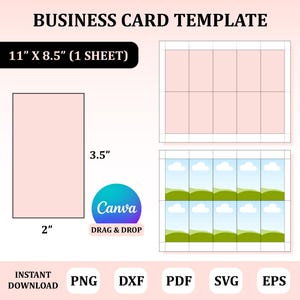 Business Card Template, Business Card Canva, Printing Template Business Card, Business Card Svg, Diy Business Card, Business Card Blank