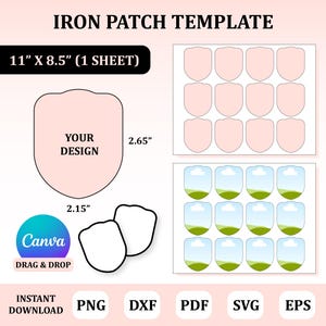 Iron Patch Template, Iron Patch Svg, Hat Patch Template, Iron Patch Sublimation, Fabric Ironing Patches, Hat Patch Sublimation