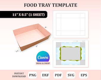 Food Tray Template, Food Tray Box Svg, Food Tray for Party , Tray Template, Tray Party Template, Tray for Party