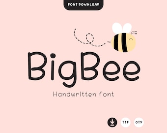 BigBee-Schrift, süße Schrift, handgeschriebene Schrift, Handschrift-Schrift, Goodnotes-Schrift, Planer-Schrift, Procreate-Schrift, Cricut-Schrift
