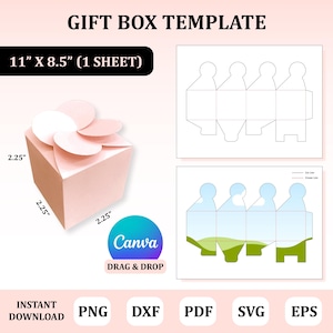 Gift Box Template, Gift Box Svg, Treat Box Template, Box Packaging, Box for Candy, Candy Box Template
