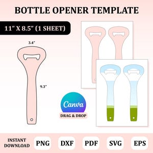 Bottle Opener Template, Stainless Steel Bottle Opener Template, Bottle Opener Sublimation, Bottle Opener Svg, Bottle Opener Cut File