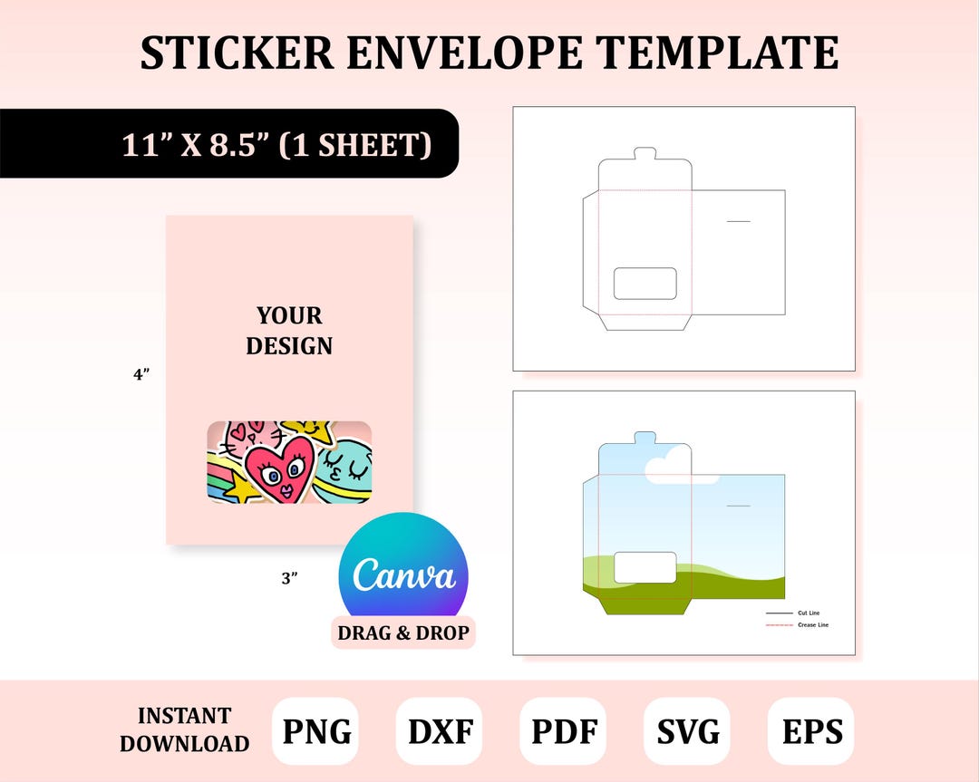 Sticker Envelope Template, Mini Bag Template, Mini Envelope Template ...