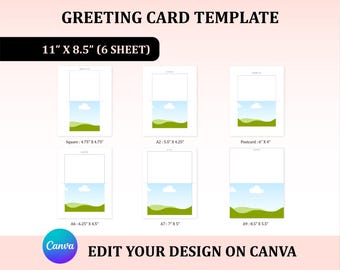 Greeting Card Canva Template Bundle : Digital Download