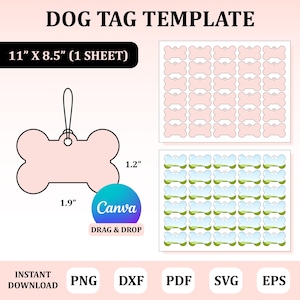 Dog Tag Template, Pet Tag Svg, Tag Template, Pet Tag Template, Dog Tag Template, Dog Tag Svg, Tag Svg, DIY Pet Tag, Custom Pet Tag