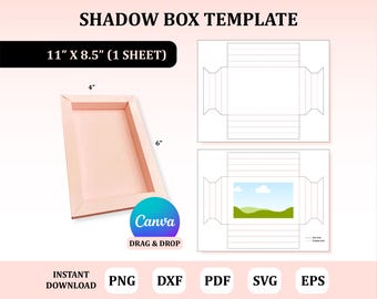 Shadow Box Template, Shadow Box Svg, Box for Photo , Photo Box Packaging, Shadow Box, Photo Frame Box, Photo Frame Template