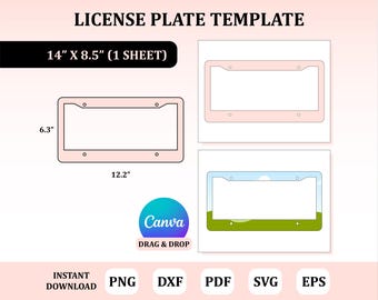 License Plate Template, License Plate Svg, License Plate Sublimation, Car License Plate Template, Car License Plate Sublimation