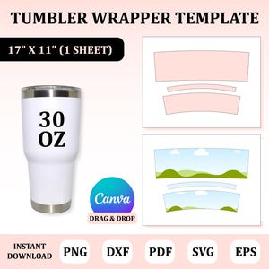 30oz Tumbler Wrapper Template, Tumbler Wrapper Template, Tumbler Sublimation, Sublimation Template, Tumbler Wrap Template