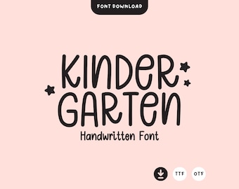 Kindergarten Font, Cute Font, Handwritten Font, Handwriting Font, Goodnotes Font, Planner Font, Procreate Font, Cricut Font
