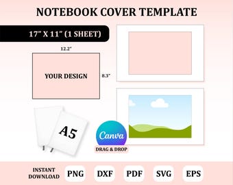 Notebook Cover Template : A5 Journal Cover (Digital Download)