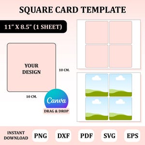 Modèle de carte de visite carrée, carte de visite en toile, impression de modèle de carte de visite, carte de visite carrée Svg, carte de visite à faire soi-même
