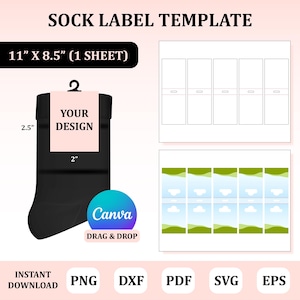 Sock Label Template, Sock Tag Template : Digital Download