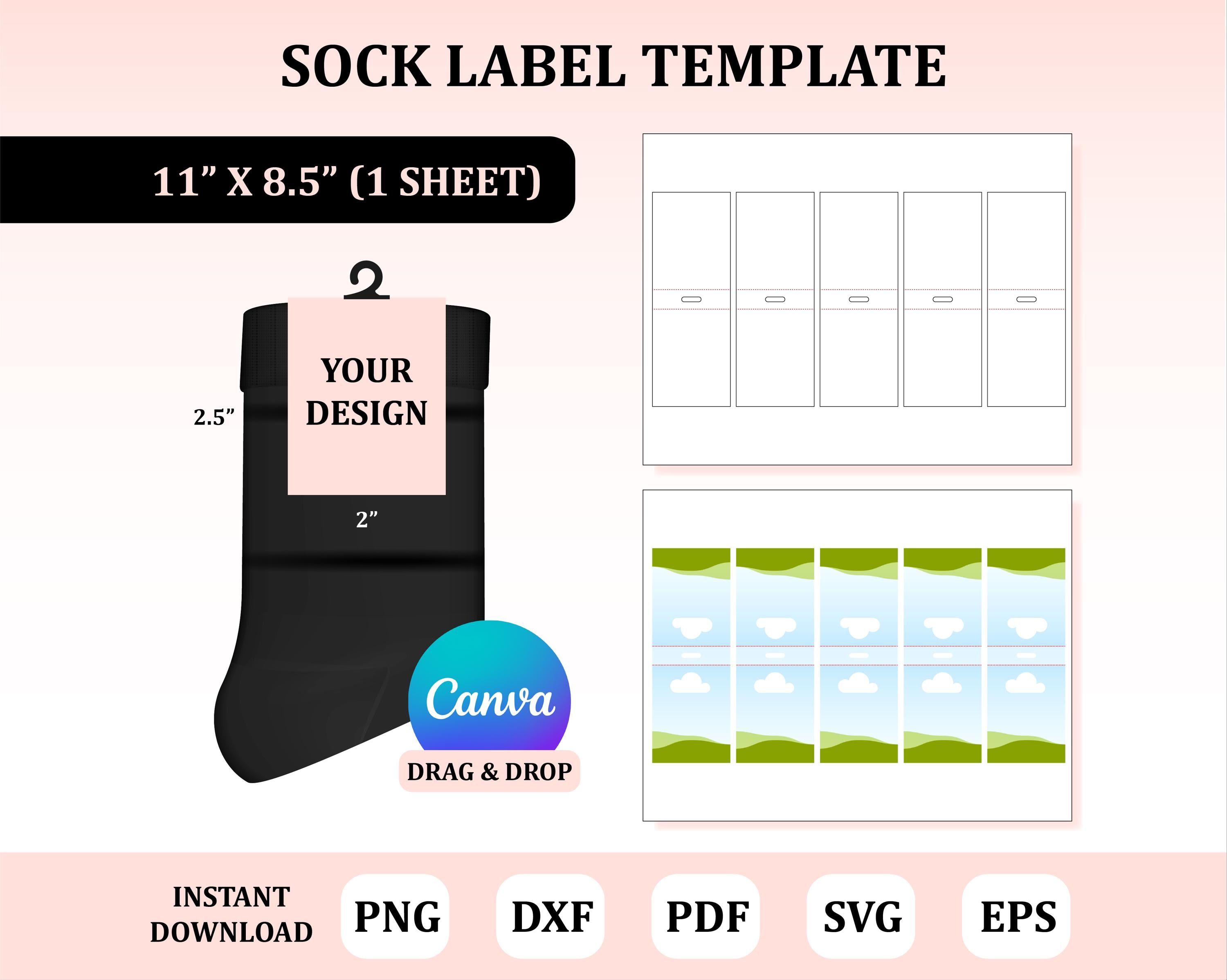 Sock Paper Label Sock Label Template, Sock Tag Template : Digital Download - Etsy