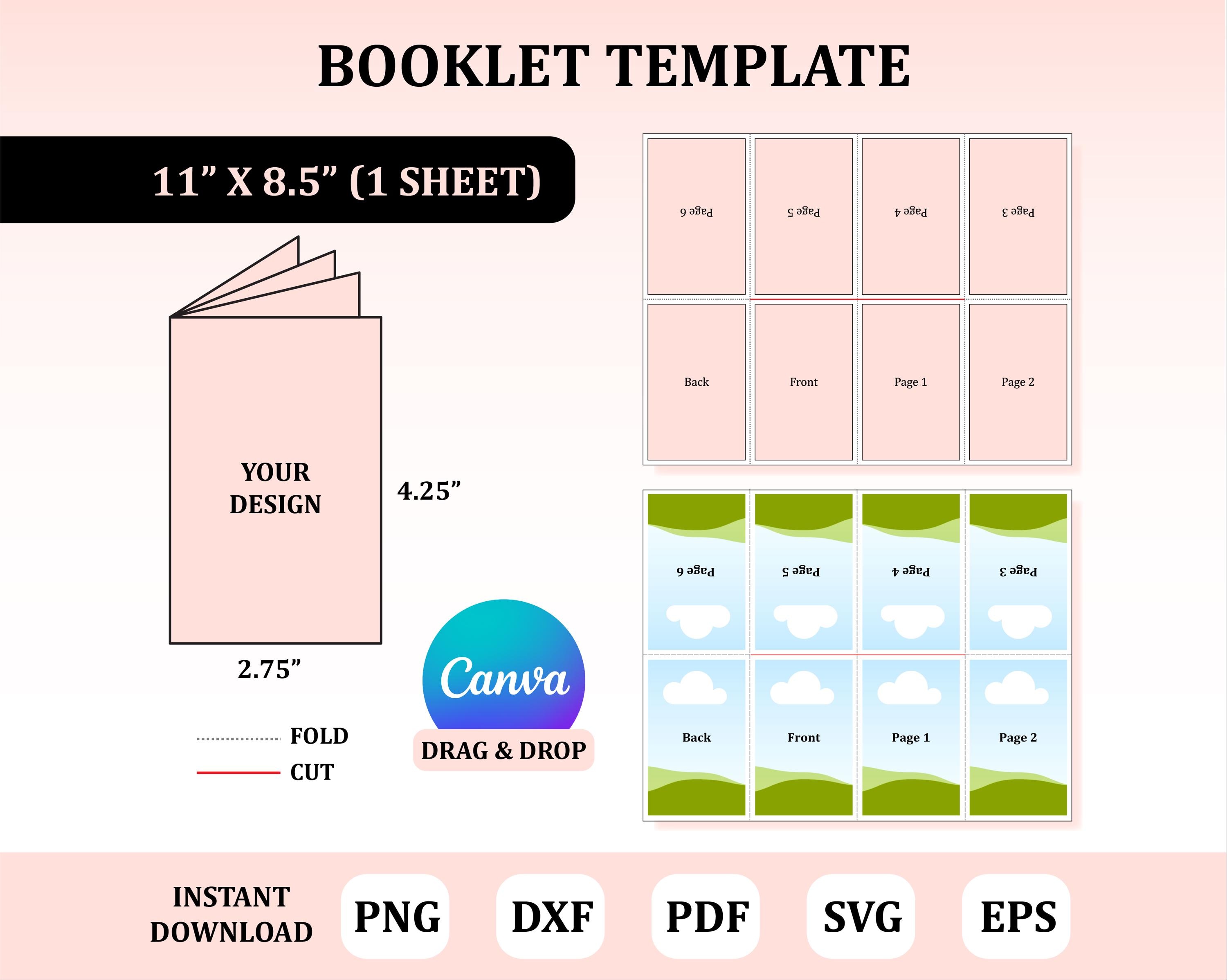 Plantilla de folleto para Canva – Libreto de colorear DIY plegable y diseño de patrones
