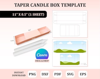 Plantilla de caja de vela cónica, plantilla de caja para vela, embalaje de vela, plantilla SVG de caja de vela, caja de vela, plantilla de caja de vela Canva