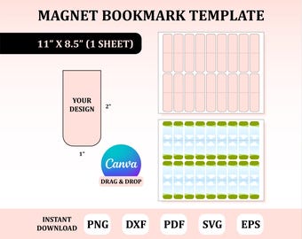 Magnet Bookmark Template, Magnet Bookmark SVG, Magnet Bookmark Sublimation, Bookmark Sublimation Template