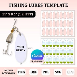 Fishing Lures Template, Fishing Lures Svg, Fishing Lures Sublimation, Fishing Lures Blank, Fishing Lures Blank Template