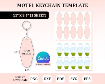 Motel Keychain Template, Motel Keychain Svg , Keychain Sublimation, Keychain Sublimation Template, Keychain Template, Diy Keychain